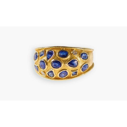 SAPHIR-DIAMANT-RING : (DOBIASCHOFSKY AUKTIONEN AG)
