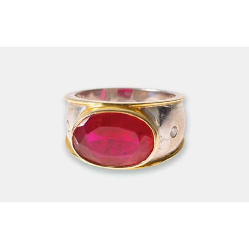 RUBELLIT-BRILLANT-RING : (DOBIASCHOFSKY AUKTIONEN AG)
