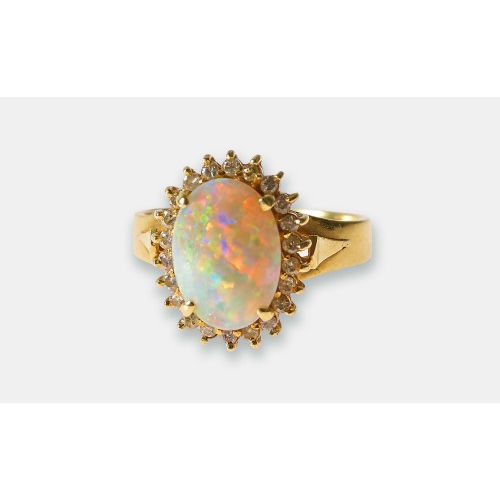 OPAL-DIAMANT-RING : (DOBIASCHOFSKY AUKTIONEN AG)