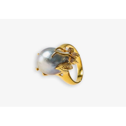 PERLEN-DIAMANT-RING : (DOBIASCHOFSKY AUKTIONEN AG)
