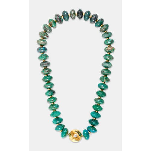 CHRYSOKOLL-DIAMANT-COLLIER : (DOBIASCHOFSKY AUKTIONEN AG)