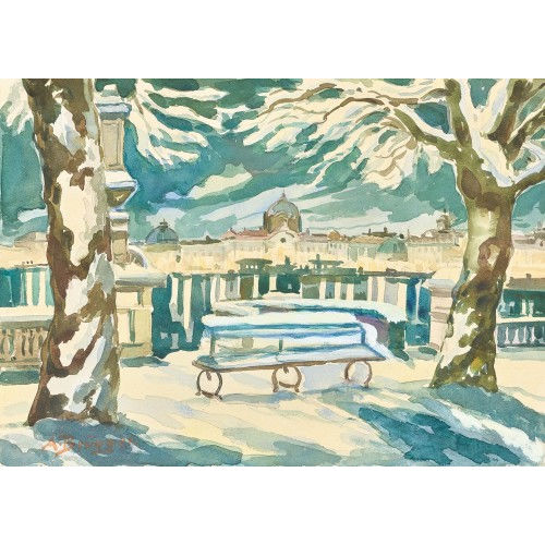 A. BR�GGER : Stadt im Winter (DOBIASCHOFSKY AUKTIONEN AG)