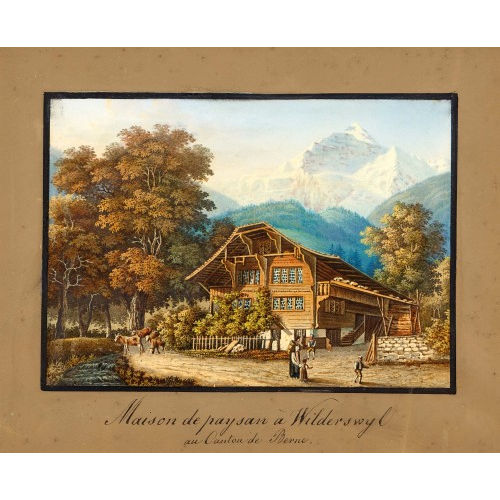 JOHANN PETER LAMY : 'Maison de paysan � Wilderswyl au Canton de Berne' (DOBIASCHOFSKY AUKTIONEN AG)