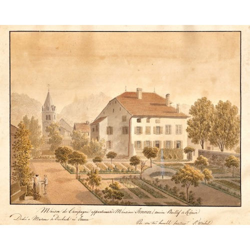 JAKOB SAMUEL WEIBEL : 'Maison de Campagne appartenante � Monsieur Jenner, ancien Baillif de K�niz' (DOBIASCHOFSKY AUKTIONEN AG)