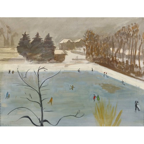 ERNST MORGENTHALER : Schlittschuhl�ufer auf dem Eisfeld (DOBIASCHOFSKY AUKTIONEN AG)