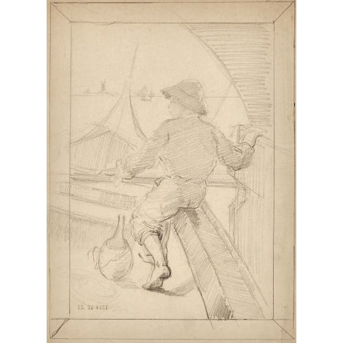 BARON EDMOND JEAN DE PURY : Fischerjunge in R�ckenansicht (DOBIASCHOFSKY AUKTIONEN AG)