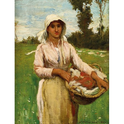GEORGE FAULKNER WETHERBEE : 'A basket of linen' (DOBIASCHOFSKY AUKTIONEN AG)