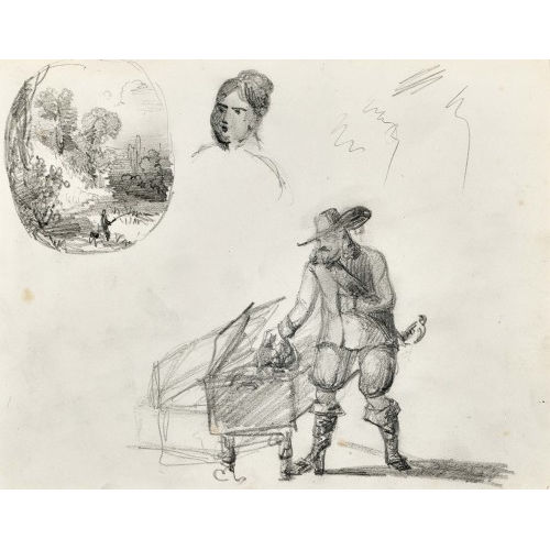 FRAN�OIS BOCION : Landschaft mit Angler, Frauenkopf und Chevalier (DOBIASCHOFSKY AUKTIONEN AG)