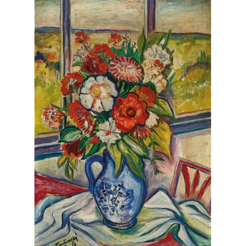 R. TOUZIMSKY : 'Kytice na verande' (Blumenstrauss auf der Veranda) (DOBIASCHOFSKY AUKTIONEN AG)