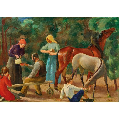 EDUARD BOSS : Rastende Bauern (DOBIASCHOFSKY AUKTIONEN AG)