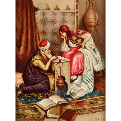 FAUSTO GIUSTO : Orientalische Szene in Interieur (DOBIASCHOFSKY AUKTIONEN AG)