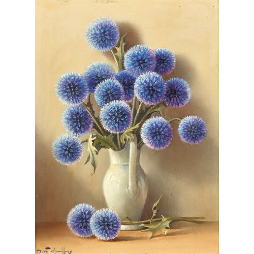 ROBERT CHAILLOUX : Stillleben mit blauen Kugeldisteln (DOBIASCHOFSKY AUKTIONEN AG)