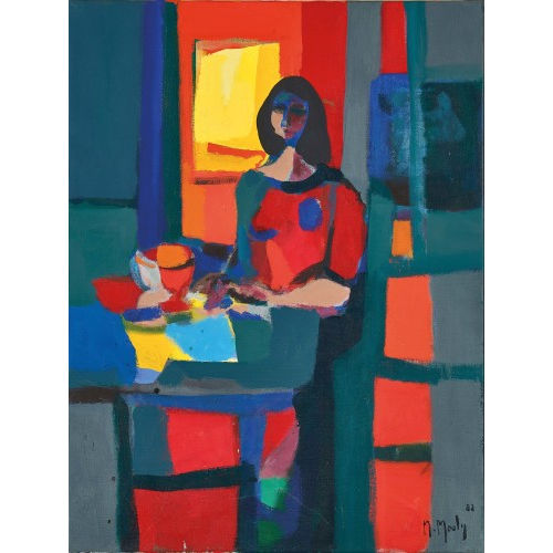 MARCEL MOULY : 'Robe Rouge - fond Rouge' (DOBIASCHOFSKY AUKTIONEN AG)