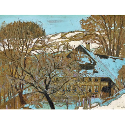 FRED BAUMANN : Bauernhaus im Vorfr�hling (DOBIASCHOFSKY AUKTIONEN AG)