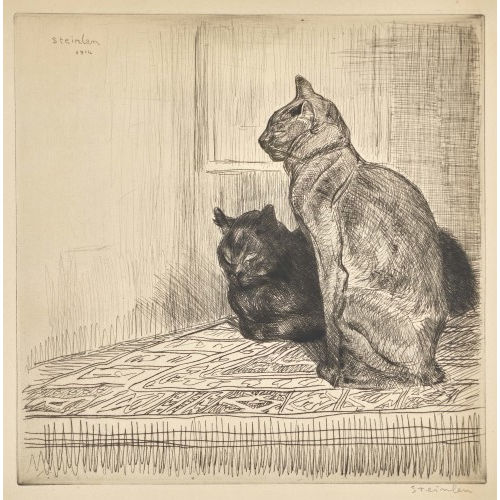 TH�OPHILE-ALEXANDRE STEINLEN : Deux chats (DOBIASCHOFSKY AUKTIONEN AG)