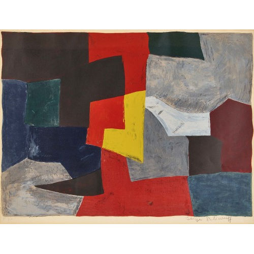 SERGE POLIAKOFF : 'Komposition in Grau, Rot und Gelb' (DOBIASCHOFSKY AUKTIONEN AG)