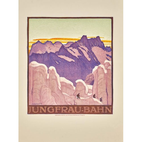 EMIL CARDINAUX : 'Jungfrau-Bahn bei Station Eismeer' (DOBIASCHOFSKY AUKTIONEN AG)