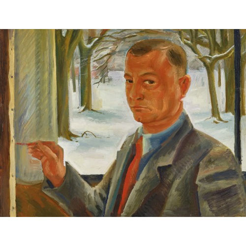 ROBERT AMREIN : Selbstportr�t vor Winterlandschaft (DOBIASCHOFSKY AUKTIONEN AG)