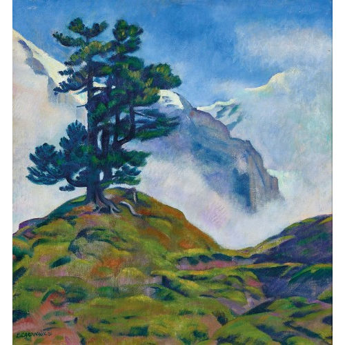 EMIL CARDINAUX : Gebirgslandschaft mit Arve (DOBIASCHOFSKY AUKTIONEN AG)