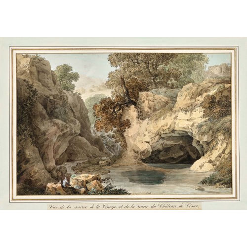 JEAN-ANTOINE LINCK : 'Vue de la source de la Venoge et de la ruine de Ch�teau de C�sar' (DOBIASCHOFSKY AUKTIONEN AG)