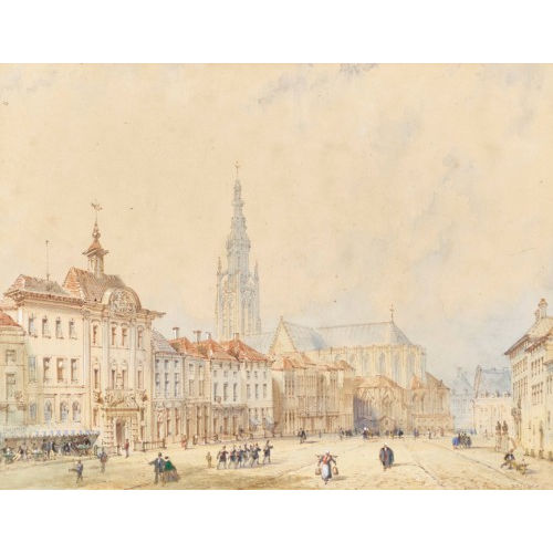 ADOLPHE ROUARGUE : 'Grand Place � Breda' (DOBIASCHOFSKY AUKTIONEN AG)