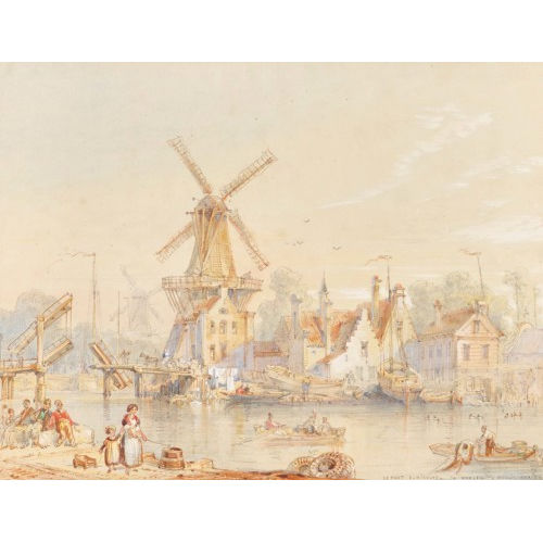 ADOLPHE ROUARGUE : 'Le Pont S. Nicolas � Harlem, Moulin Adrien' (DOBIASCHOFSKY AUKTIONEN AG)