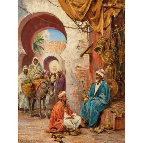 ARTHUR TREVOR HADDON : 'A Market Scene. Tunis' (DOBIASCHOFSKY AUKTIONEN AG)