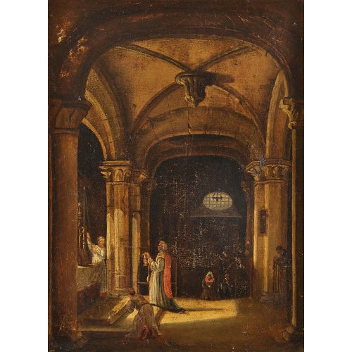 FRAN�OIS MARIUS GRANET : 'Int�rieur de l'�glise des Capucines (Rome)' (DOBIASCHOFSKY AUKTIONEN AG)