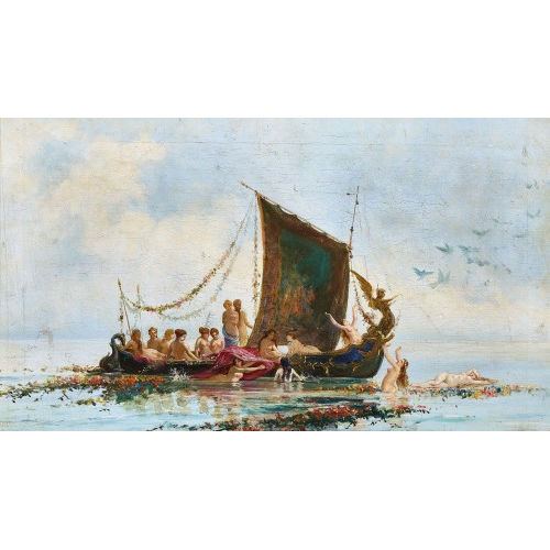19. JH. DEUTSCHLAND : Nymphen auf einem Boot (DOBIASCHOFSKY AUKTIONEN AG)