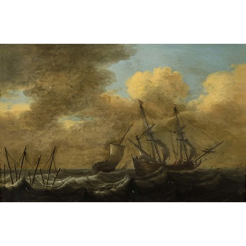 18. JH. HOLLAND : Segelschiffe auf st�rmischer See (DOBIASCHOFSKY AUKTIONEN AG)