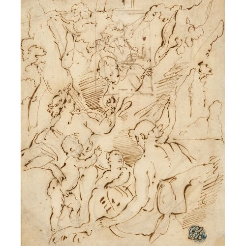 2. H�LFTE 19. JH. ITALIEN : Bacchus und Ceres mit Satyr und Amorettenpaar (DOBIASCHOFSKY AUKTIONEN AG)
