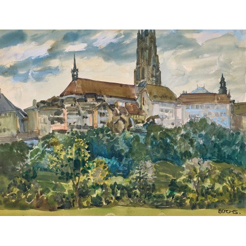 RAYMOND BUCHS : 'Fribourg. La Cathedrale' (DOBIASCHOFSKY AUKTIONEN AG)