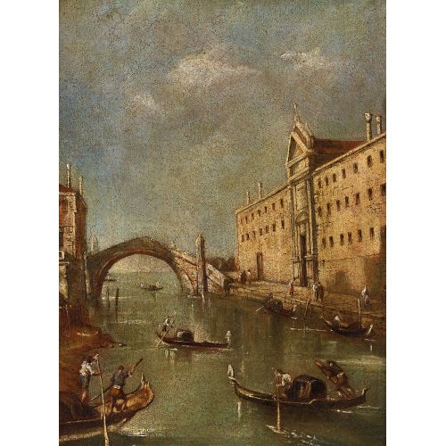 18. JH. VENEDIG : Venedigpartie mit Gondeln (DOBIASCHOFSKY AUKTIONEN AG)