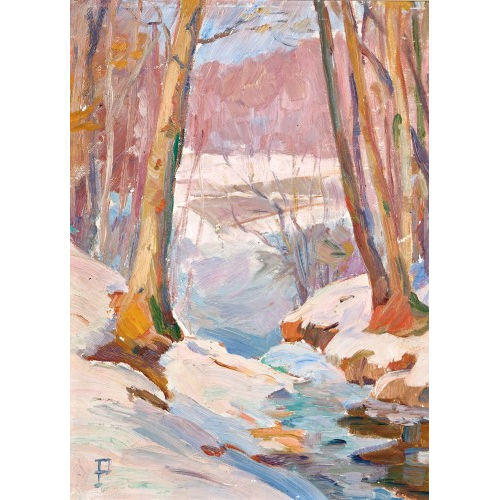 FRITZ P�MPIN : Bachlandschaft im Winter (DOBIASCHOFSKY AUKTIONEN AG)