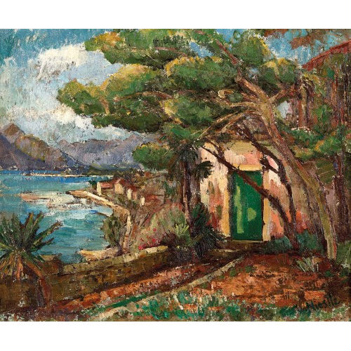 VIOLETTE JENNY NIESTL� : 'Vue sur le lac Majeur' (DOBIASCHOFSKY AUKTIONEN AG)