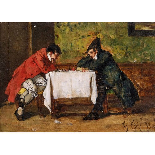 GOTTHARDT JOHANN KUEHL : Die Schachspieler (DOBIASCHOFSKY AUKTIONEN AG)