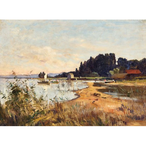 CHARLES-�DOUARD DU BOIS : Bord du lac de Neuch�tel � Colombier (DOBIASCHOFSKY AUKTIONEN AG)