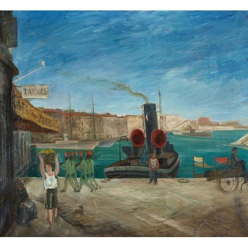 HANS SCHOELLHORN : 'Marseille. Vieux-Port' (DOBIASCHOFSKY AUKTIONEN AG)
