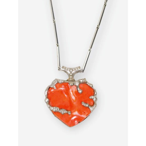 KORALLEN-DIAMANT-COLLIER : (DOBIASCHOFSKY AUKTIONEN AG)