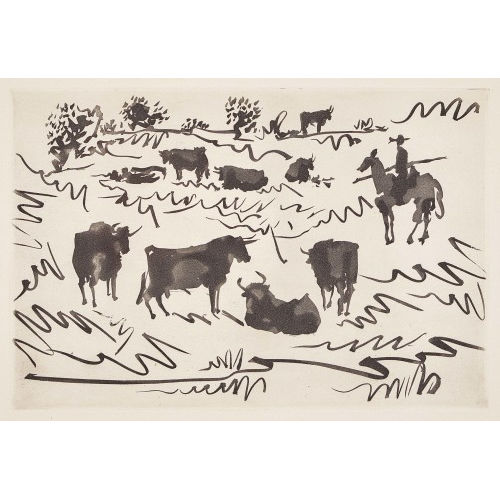 PABLO PICASSO : 'Toros en el campo' (DOBIASCHOFSKY AUKTIONEN AG)