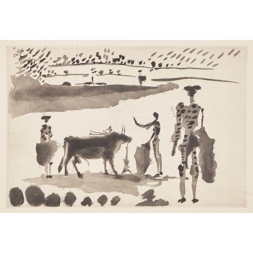 PABLO PICASSO : 'Despu�s de la Estocada el Torero se�ala la Muerte del...' (DOBIASCHOFSKY AUKTIONEN AG)