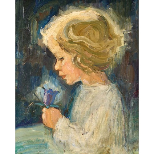 MILI WEBER : M�dchen mit Blume (DOBIASCHOFSKY AUKTIONEN AG)
