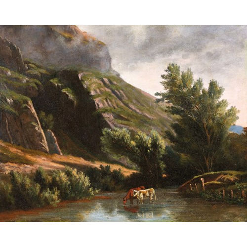 RODOLPHE L�ON BERTHOUD : Bachlandschaft mit K�hen (DOBIASCHOFSKY AUKTIONEN AG)