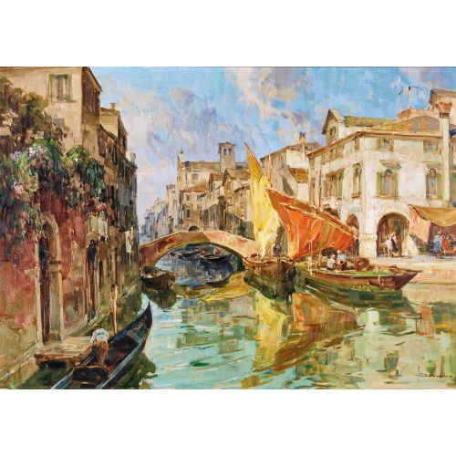 ANGELO BROMBO : Br�cke in Venedig (DOBIASCHOFSKY AUKTIONEN AG)