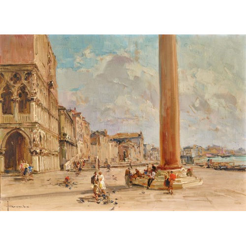 ANGELO BROMBO : 'Il molo S. Marco, Venezia' (DOBIASCHOFSKY AUKTIONEN AG)
