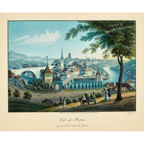 HEINRICH SIEGFRIED : 'V�e de Berne, prise de la route de Zuric' (DOBIASCHOFSKY AUKTIONEN AG)