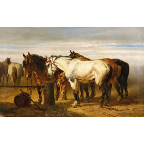 PAUL VAN DER VIN : Landschaft mit ausgespannten Pferden (DOBIASCHOFSKY AUKTIONEN AG)