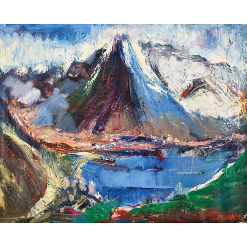 JANIS FERDINANDS TIDEMANIS : Expressive Bergseelandschaft (DOBIASCHOFSKY AUKTIONEN AG)