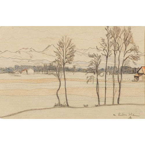 CUNO AMIET : Landschaft mit Alpenpanorama (DOBIASCHOFSKY AUKTIONEN AG)