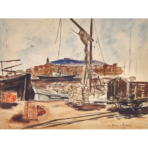 ANDR� ALBERT MARIE DUNOYER DE SEGONZAC : Vue de Saint-Tropez (DOBIASCHOFSKY AUKTIONEN AG)